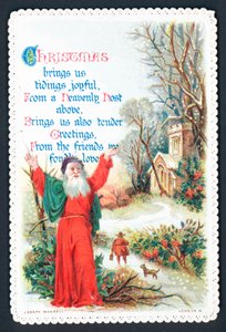 Kilisenin dışında vaiz, Noel kartı by English School