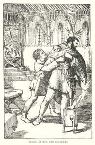 Prens Arthur ve Gardiyanı (taş baskı) by English School