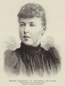 Saxe-Coburg ve Gotha Prensesi Alexandra (gravür) by English School