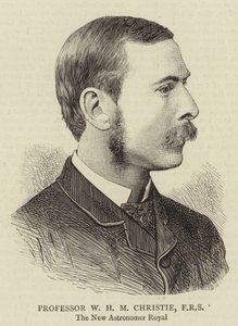 Profesör W H M Christie, FRS (gravür) by English School