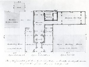 Mısır Salonu için Önerilen Kat Planı, Picadilly, 1810 (kağıt üzerine mürekkep) by English School