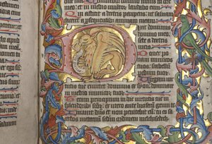 Sarumlu Zebur kullanım takvimi, Fol 84 recto, detay, c.1425-75 by English School