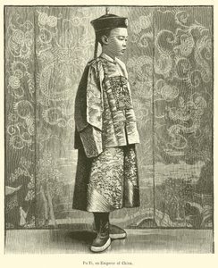 Pu-Yi, Çin eski imparatoru (gravür) by English School