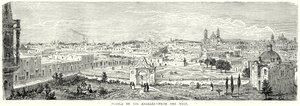 Puebla de Los Angeles - Batıdan (gravür) by English School