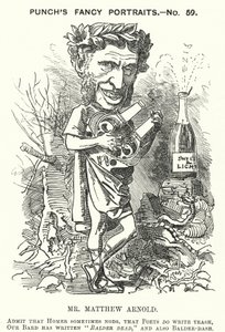 Yumruk karikatürü: Matthew Arnold, İngiliz şair (gravür) by English School