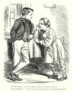 Punch karikatür: dilbilgisi hakkında bir yanlış anlama (gravür) by English School