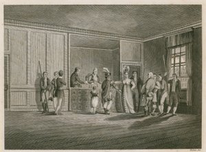 Pye Powder Court, Cloth Fair, West Smithfield, Sign of the Hand ve Shears halk evinde düzenlendi by English School