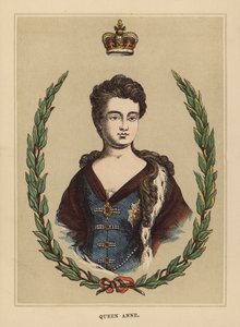 Kraliçe Anne (renkli gravür) by English School