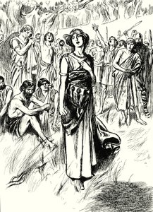 Kraliçe Boadicea ve askerleri (lito) by English School