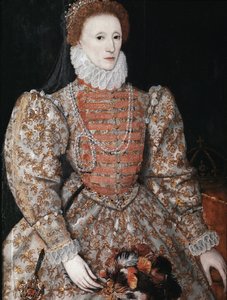 Kraliçe I. Elizabeth, c.1575 (panelde yağlı boya) by English School