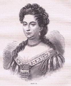 İngiltere Kraliçesi Mary II (lito) by English School