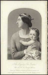 Kraliçe Victoria ve Prenses Helena by English School