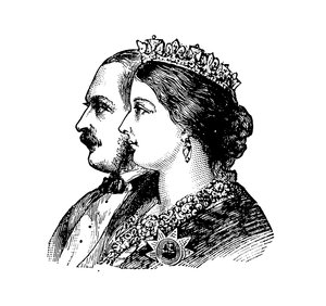 Kraliçe Victoria ve Eşi Prens (gravür) by English School