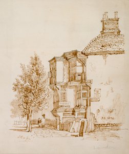 Queens Head, Islington (kağıt üzerine mürekkep) by English School