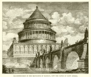 Şimdi Saint Angelo kalesi olan Hadrian Mozolesi