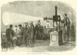 Mikroskop ile gönderilen balonların okunması, Ekim 1870 by English School