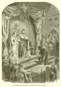 Ferdinand ve Isabella tarafından Columbus resepsiyonu by English School