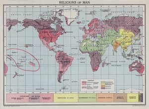 İnsanlık Dinleri (renkli taş baskı) by English School