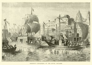 Nehirde dini alayı, Benares by English School