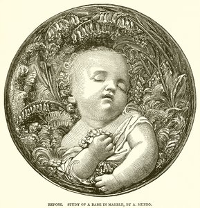 Repose. Mermerden Bir Bebek Çalışması, A. Munro (gravür) by English School