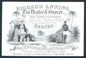 Richard Anning, çay satıcısı ve bakkal, ticaret kartı by English School