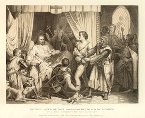 Richard Coeur De Lion forgiving Bertrand De Gurdun  by English School