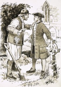 Richard Larkin bir mezar kazıcıyla tanışıyor by English School