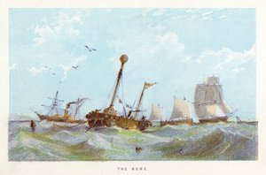 Thames Nehri: Nore (renkli gravür) by English School