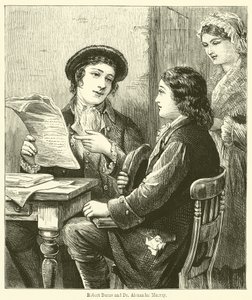 Robert Burns ve Dr Alexander Murray (gravür) by English School