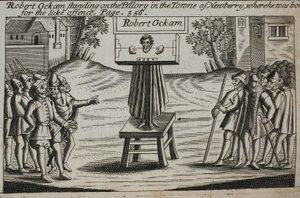 Robert Ockam, doğduğu Newberry kasabasında boyunduruğun üzerinde duruyor, John Foxe