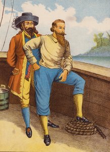 Robinson Crusoe (renkli taş baskı) by English School