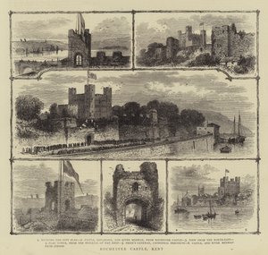 Rochester Kalesi, Kent (gravür) by English School