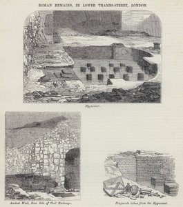 Roma Kalıntıları, Lower Thames-Street, Londra (gravür) by English School