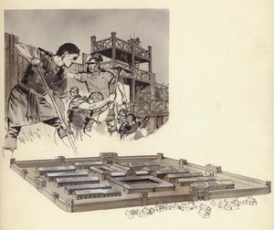 Roma kampı (kağıt üzerinde guaj) by English School