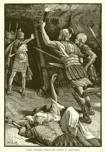 Romalı askerler Kudüs tapınağını ateşe veriyor by English School