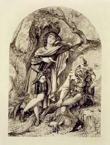 Rosalind ve Touchstone, III. Perde Sahne 2, İstediğiniz Gibi, William Shakespeare (1564-1616) by English School