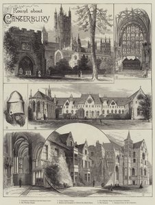 Canterbury hakkında yuvarlak (gravür) by English School