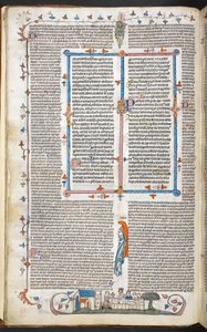 Royal 10 E. IV, f.250v Kenar süslemeli metin ve Kral Yemeği, 