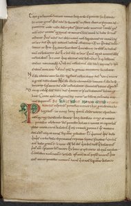 Royal 13. A.XI, f.47vInitial P.De temporum ratione.Bede the Venerable.Bilgisayar ve astronomi üzerine çeşitli eserler.11.yy-12.yy by English School