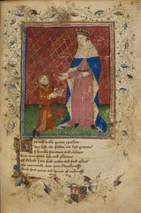 Royal 17 D. VI, f.40 Thomas Hoccleve, kitabını Kral V. Henry