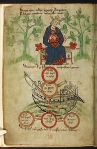 Royal 20 A. II, f.6v Kral I. Henry tahtında, yas, Peter de Langtoft