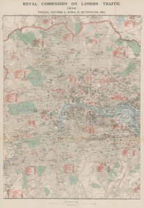 Londra Trafik Kraliyet Komisyonu, 1904; Büyükşehir bölgesindeki başlıca fabrikalar ve eserler