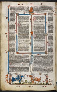 Kraliyet MS 10 iv f.065v Şövalyeler, marjinal dekorasyonlu, 