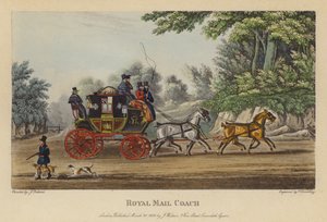Royal Mail Coach (renkli gravür) by English School