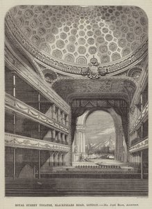 Royal Surrey Tiyatrosu, Blackfriars Road, Londra, Bay John Ellis, Mimar (gravür) by English School