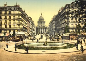 Rue Soufflot, Paris (el ile renklendirilmiş fotoğraf) by English School