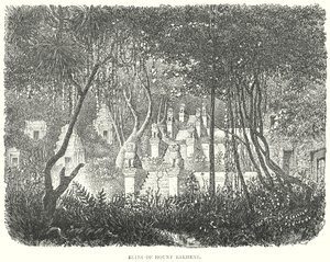 Bakheng Dağı kalıntıları (gravür) by English School