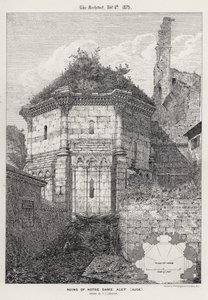 Notre Dame Alet Harabeleri, Aude (gravür) by English School