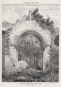 Notre Dame Alet Harabeleri, Aude (gravür) by English School