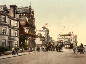 Ryde Hotels, Wight Adası (el ile renklendirilmiş fotoğraf) by English School